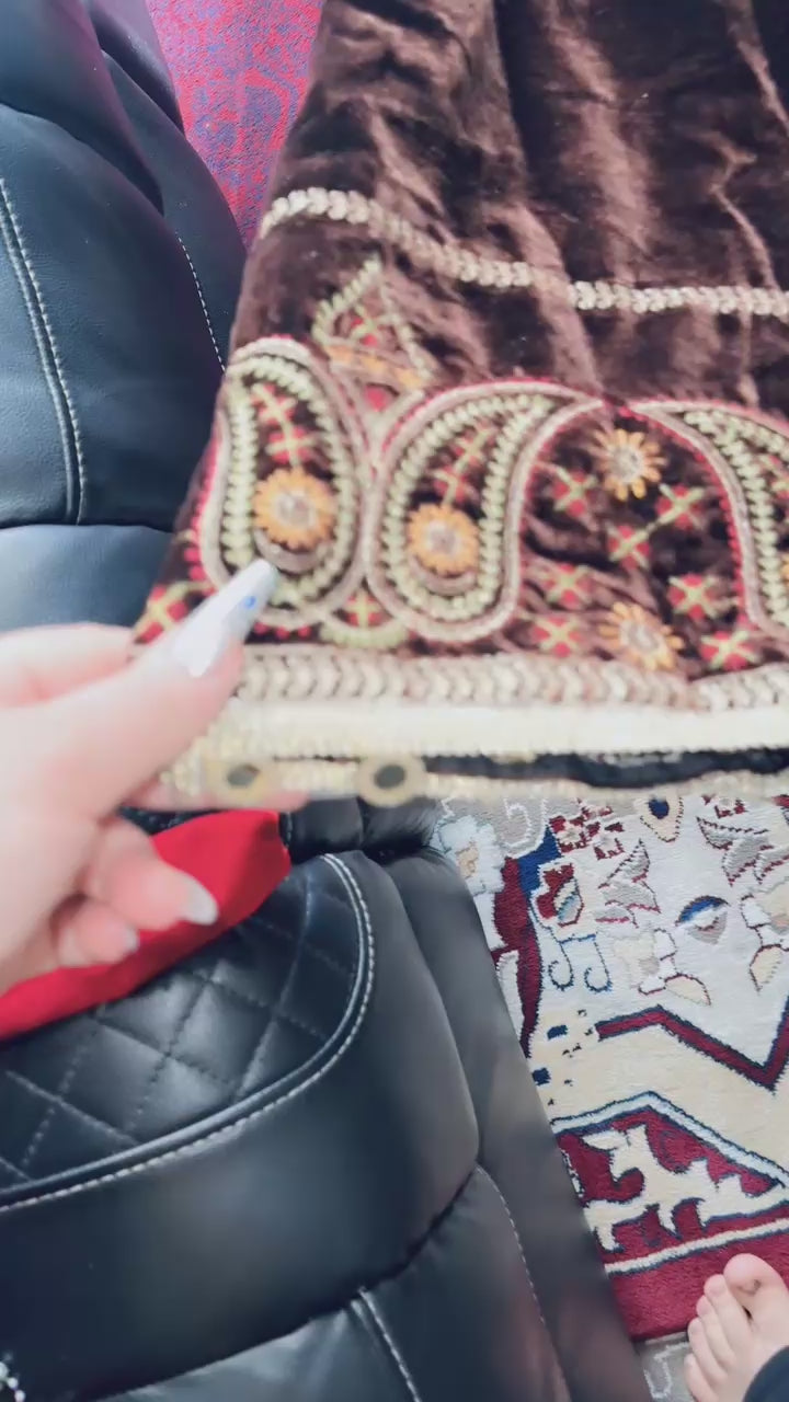 پیراهن افغانی مخملی